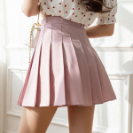 Valged naiste plisseeritud seelikud Suvised k&otilde;rge v&ouml;&ouml;kohaga t&otilde;mblukuga t&uuml;drukud tantsivad JK miniseelikud mustad moe&otilde;pilane L roosa