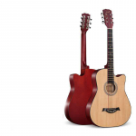 38-tolline t&auml;issuuruses t&auml;iskasvanutele m&otilde;eldud 6 keelne Cutaway folk akustiline kitarr algajatele &otilde;pilastele (Must) pruun