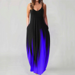 Naiste vabaaja lipsuga, v&auml;rvitud prinditud n&ouml;&ouml;riga gradientrenderdamine, pikk kleit M