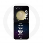 Coque Samsung Galaxy Z Flip5 lune phase nuit etoile