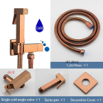 ULA Rose Gold messingist bideesegisti, &uuml;he k&uuml;lmaveekraaniga pihustav bidee pihustiga du&scaron;&scaron;ikomplekt WC Shattafi pihusti h&uuml;gieeniline du&scaron;&scaron; roosa kuldne v&auml;rv