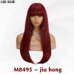 MISS WIG S&uuml;nteetiline pikk sirge parukas tukkidega printsessil&otilde;ikeline anime parukas naturaalsete juustega parukas naistele cosplay ja igap&auml;evaseks kandmiseks 52cm