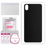apgo Protective Skin Sticker for the back compatible with Xiaomi Redmi 7A, Wrap Film, Foil, Vinyl - Pattern Carbon Black