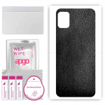 apgo Protective Skin Sticker for the back compatible with Nokia C02, Wrap Film, Foil, Vinyl - Pattern Black Leather