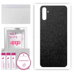 apgo Protective Skin Sticker for the back compatible with Realme C3i, Wrap Film, Foil, Vinyl - Pattern Black Honeycomb