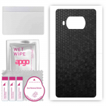 apgo Protective Skin Sticker for the back compatible with Xiaomi Mi 10T Lite 5G, Wrap Film, Foil, Vinyl - Pattern Black Honeycomb