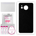apgo Protective Skin Sticker for the back compatible with Sharp Aquos Sense7 Plus, Wrap Film, Foil, Vinyl - Pattern Matte Black