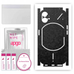 apgo Protective Skin Sticker for the back+sides compatible with Nothing Phone 1, Full Wrap Film, Foil, Vinyl - Pattern Black Honeycomb