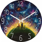 Digitaalne madala m&uuml;ratasemega seinakell, 30 cm/12-tolline t&auml;histaeva seinakell Kvartskell Vaikne vaikne lihtne kell kodukaunistuseks lastetuppa Starry Sky