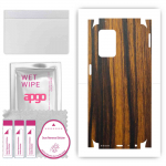 apgo Protective Skin Sticker for the back+sides compatible with Realme 8s 5G, Full Wrap Film, Foil, Vinyl - Pattern Tigerwood