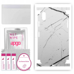 apgo Protective Skin Sticker for the back+sides compatible with Apple iPhone XS Max, Full Wrap Film, Foil, Vinyl - Pattern White Marble