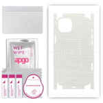 apgo Protective Skin Sticker for the back+sides compatible with Apple iPhone 14 Plus, Full Wrap Film, Foil, Vinyl - Pattern White Fabric