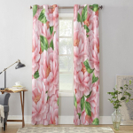 Ilus Taust Roosade Lilledega Kardinad Elutuppa K&ouml;&ouml;ki Moodsad Kardinad Kodu Kaunistus Rulood V&auml;ljat&otilde;mmatavad Kardinad 135W x 60H(cm) x1