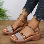 Suvised suures suuruses Peep Toe naiste kingad Wedge naiste sandaalid 35 kuld