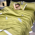 Uus Nordic Ins Summer Ice Silk Quilt Kliimaseade Pehme hingav tekk &Otilde;huke k&auml;sitsi tikand voodikate voodikate 2pcs pillowcase