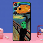 Scream Skrik maalib naljakas kunsti Samsung Galaxy S20 FE S21 Ultra Note 20 S8 S9 S10 Note 10 Plus S22 Ultra &uuml;mbrise kate Galaxy S8 Plus