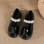 Retro Lok Fu V&auml;ikesed Nahkkingad Paksud Strassidega Mary Jane Naiste Kingad Suurendavad Uued Huizhou Kingad. 34 must