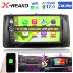Android 7-tolline 2Din Carplay autoraadio multimeediumipleier Bluetooth Toyota Corolla 2003 2004&ndash;2006 GPS-peakomplekt koos raamiga 1+32cp