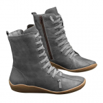 MAITA Naiste nahast pahkluukingad Vintage vabaajajalatsid Brand Design Retro k&auml;sitsi valmistatud saapad 42 hall