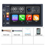 Autoraadio topelt 2 Din MP5 multimeediapleier 7-tollise puuteekraaniga FM ISO toitepesa Aux sisend Bluetooth USB Mirror Link Universaalne Autoradio