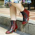 Naiste kingad Pumbad Retro k&otilde;rged kontsad ehtsast nahast terava ninaga k&auml;sitsi valmistatud naiste n&ouml;&ouml;riga kingad 37 punane