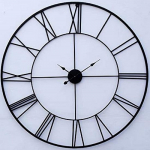 Metallkujud Teemaline Rooma Kaasaegne Ajakell Suur Rippuv Dekoratiivne Analoog Seinakell Skulptuurikunsti jaoks (Must, 75 cm)