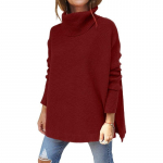 Moodne Turtleneck Oversized kootud kampsun Naiste l&otilde;hestatud elegantne avara pikkade varrukatega pullover kampsun vabaaja suures suuruses soliidsed džemprid Topid riided 1152 L