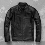 Moep&auml;rane jakk. Meeste slim-fit ehtsast nahast jakk. Suur suurus Must Lihtne &Auml;riline Vabaaja Lehmast Nahast Mantel. 5XL must