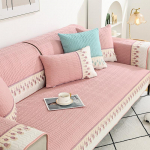 Elutoa Diivani kate Universaalne M&ouml;&ouml;bli Kaitse K&auml;ter&auml;tik Tolmukindel Pits Diivanikate Kaasaegne diivan istmepadi libisemiskindel padi 30x50cm pillowcase roosa