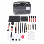 Professionaalne meigikomplekt mitmeotstarbeline kosmeetiline lauv&auml;rv huulel&auml;ike pintslikomplekt koos kosmeetikakotiga