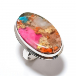 Natural Spiny Oyster Gemstone 925 Sterling Silver Gift Ring Size 10.5 o0u29