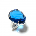 Natural Swiss Blue Topaz Gemstone 925 Sterling Silver Gift Ring Size 9 g6f12