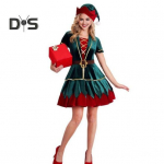 J&otilde;ulukost&uuml;&uuml;m J&otilde;uluvana Cosplay m&uuml;tsiga, seelik, p&uuml;ksid, v&ouml;&ouml;, lavaetendus, esinemine, riided, uusaastapidu, pidulik p&uuml;hade komplekt Women M