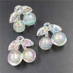 3 tk. L&auml;bipaistev Symphony Bubble Cherry ripats akr&uuml;&uuml;lhelmed DIY ripats ehted kaelakee k&otilde;rvar&otilde;nga k&auml;ev&otilde;ru valmistamine 22 * 26mm 3Pcs valge