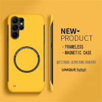 Ultra &otilde;huke k&otilde;va arvuti magnetiline raamita telefoni&uuml;mbris Magsafe'i jaoks Samsung Galaxy S24 S23 S22 S21 S20 FE Plus Note20 &uuml;limatt kate Samsung S22 kollane