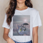 Totoro Studio Ghibli Harajuku T-s&auml;rk Naiste Ullzang Anime T-s&auml;rk Mood 90ndate T-s&auml;rk Armas XL valge