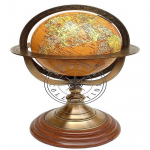Antiik messing, 30,48 cm maakera maailmakaart Merenduslaua sisekujundus Astrolabe armillary sf&auml;&auml;r