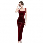 Suvine naiste &otilde;htukleit, varrukateta, &otilde;huke seljataga, puhta v&auml;rvi poolitatud &auml;&auml;ris, sametne U-kujuline kaelusega balli&otilde;htu kleit, kokteilipeokleit S must