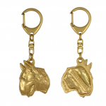 Bull Terrier, Bully II - Gilded key ring with dog, handbag decoration, luxury accessory by Art-Dog brand