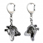 Collie Smooth - Silver-plated key ring with a dog in a gift box, handbag decoration, backpack pendant by Art-Dog brand