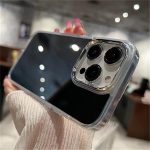 Luksuslik kattega jumestuspeegli telefoni&uuml;mbris iPhone'ile 11 12 13 14 15 16 Pro Max Mini XR X XS 8 7Plus k&otilde;vast akr&uuml;&uuml;list p&otilde;rutuskindel kate iPhone 16 Pro Max