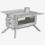 Puuk&uuml;ttega v&auml;liahi kaasaskantav klaasaknaga telkimisahi ruumis&auml;&auml;stlik korsten, ideaalne h&otilde;be