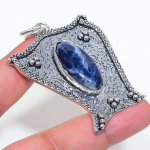 Natural Sodalite Gemstone 925 Sterling Silver Jewelry Pendant 2.52 j9n16