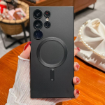 Luksuslik juhtmevaba laadimise Magsafe &uuml;mbris Samsung Galaxy S24 S23 S22 S21 S20 Ultra FE Plus Note 10 20 pehme Magsafe kaitseraua kate Samsung S24 Ultra valge