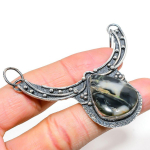 Natural Ocean Fume Agate Gemstone 925 Sterling Silver Gift Pendant 2.44 m3p70