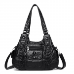 Mood Bostoni kotid Naiste k&auml;ekott PU-nahast &otilde;lakotid Crossbody kott Suure mahutavusega naiste disaink&auml;ekotid kandekott must