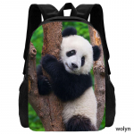 3D Hiina Panda Koolikott lapsele, Multikakoolikotid poistele ja t&uuml;drukutele, Loomaprintidega Lastekoolikott 15 inches