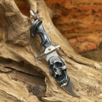 Vanaaegse disainiga igavene tera ripats, trendikas meeste mitmek&uuml;lgne ese, isikup&auml;rastatud kolju ripats 1.5*5CM h&otilde;be