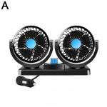 Kahe peaga auto ventilaator 12V/24V v&otilde;imas ventilaator USB-t&uuml;&uuml;pi universaalne vaikne m&auml;ngutuul auto pistikuga elektriline k&otilde;rge ja ventilaatori tugevus D9F8