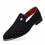 Meeste mokassiinid Suede Nahk Slip-on Neetidega Moccasins Meeste Vabaaja Jalan&otilde;ud V&auml;litingimustesse Kerged Mugavad S&otilde;idujalatsid Suurused 39-48 39 must